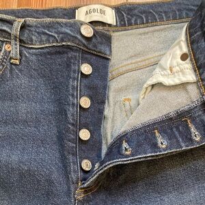 AGOLDE Riley Long Straight Jeans Women’s Size 29 Blue High Rise Denim